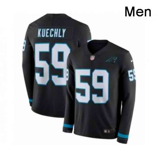 Mens Nike Carolina Panthers 59 Luke Kuechly Limited Black Therma Long Sleeve NFL Jersey